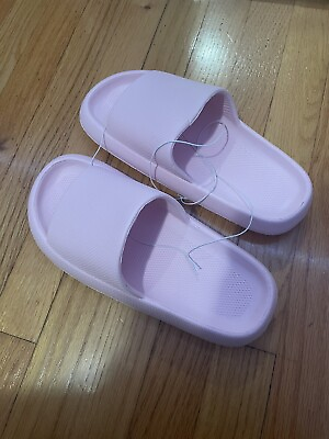 #ad Pink Comfy Foam Pillow Slides Sandals Size Mens 8 9 Women’s 10 11 New $12.90