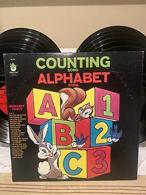 #ad Children Counting Song Alphabet Song Peter Pan Record 8076 Nursery Party ABC LP $3.99