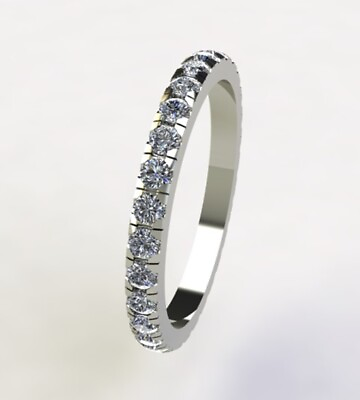 #ad Eternity Diamond Band Wedding Ring VS2 F 1 Carat Lab created 14K White Gold $1532.99