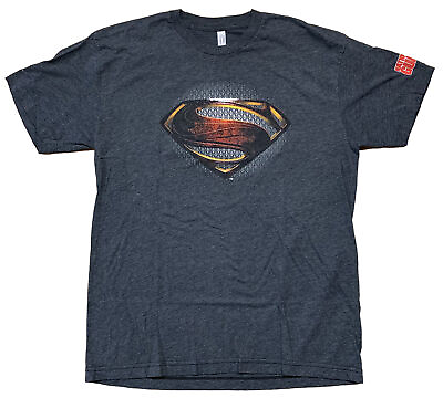 #ad Superman Logo National Guard Soldier Of Steel T Shirt Size Large Heather Black $19.89