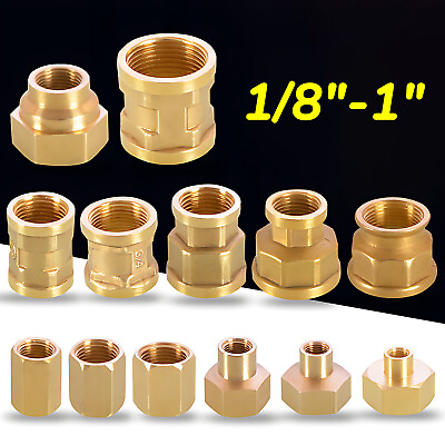#ad 1 8quot; 1quot; BSP Brass Female to Female Straight Coupling Reducer Pipe Fitting $5.79
