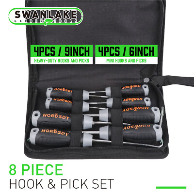 #ad 8pc Pick amp; Hook Set Extra Long O Ring amp; Seal Remover Soft Grip Assorted Shapes $14.44