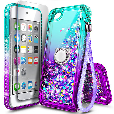 #ad For iPod Touch 5th 6th 7th Gen Case Liquid Glitter Bling Cover Screen Protector $9.98