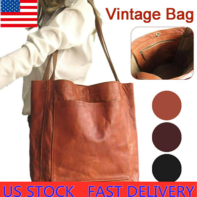 #ad Fashion Women#x27;s Soft Leather Vintage Shoulder Bag Tote Lady Handbag Hobo Satchel $35.72