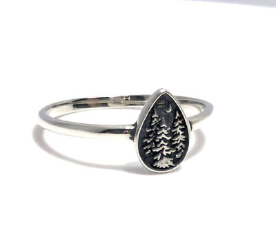 #ad .925 Sterling Silver Nature Forest Tree Ring Size 4 10 NEW $13.95