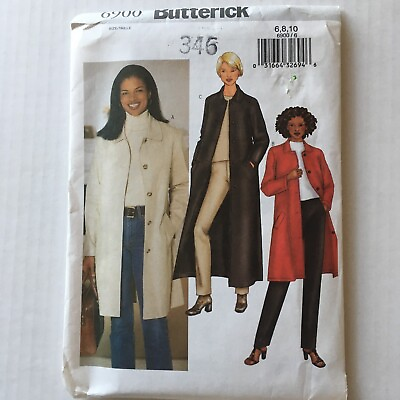 #ad Butterick 6900 Women Jacket Coat Unlined A Line Sewing Pattern 6 8 10 Uncut $3.50