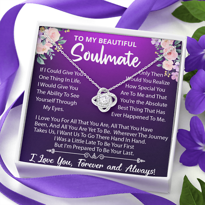 To My Soulmate Necklace Valentine Gift For Her Gift For Soulmate Gift For Her $53.97