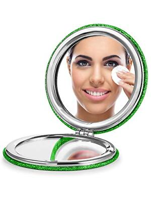#ad OMIRO Compact Mirror Round PU 1X 3X Magnification Ultra Portable for Purses $4.59