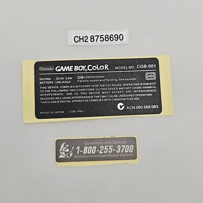 #ad Nintendo Game Boy Color GBC Replacement Sticker Label US $5.69