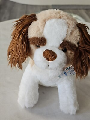 #ad Brown tan plush dog 10quot; Stuffed animal Dog toy Rare Gift Dogs Soft NEW $7.60
