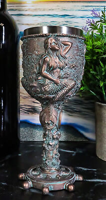 #ad Ebros Nautical Sirens Of The Sea Rustic Mermaid Goblet 7.5quot; Height 5oz Liquid $23.99
