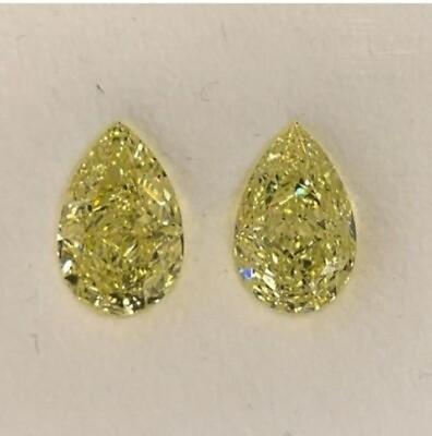 #ad 2Pc Certified 4 Ct Pear Yellow Cut Natural Diamond D Grade Color VVS11Free Gift $120.70