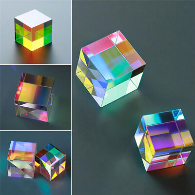 2pc Optical Glass X Cube Dichroic Cube Prism RGB Combiner Splitter Crystal Gift $13.39