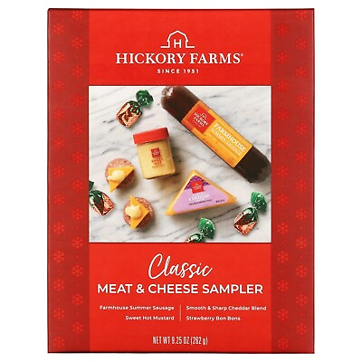 Hickory Farms Holiday Meat amp; Cheese Sampler Gift Box 9.25 oz 7 Piece $14.24