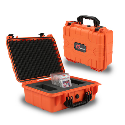 #ad Graded Card Storage Box Heavy Duty Weatherproof Case Slab Holder Orange $38.83