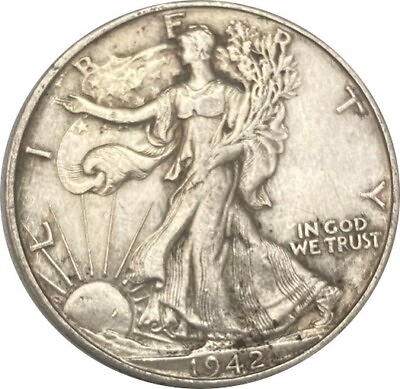 #ad #ad 1942 D Silver Walking Liberty Half Dollar Grading VF XF 90% Silver $18.25