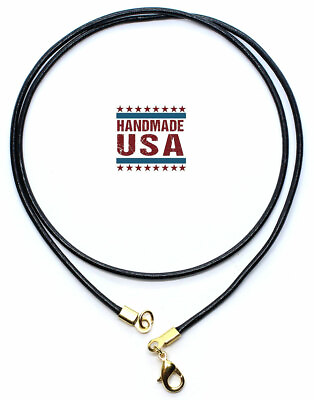 #ad Black Leather Cord Necklace Silver Gold Clasp 16quot; 18quot; 20quot; 22quot; 24quot; 26quot; 28quot; 30quot; $8.99