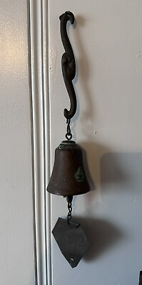 #ad Vtg HHBW Harmony Hollow Cast Bronze Brutalist Bell Wind Chime Sculpture 18 In. $89.99