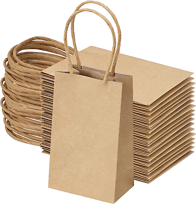 #ad #ad 60Pcs Small Brown Paper Bags 6X3.5X2.4 Inches Mini Kraft Gift Bags with Handles $20.95