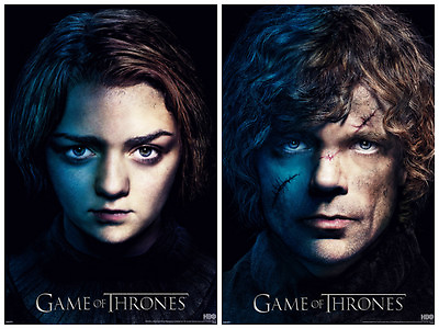 #ad Game of Thrones Arya Tyrion 2 Individual Posters Dwarf Direwolf New Never Hung $21.99