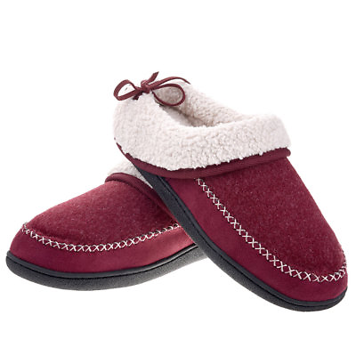 #ad Women Comfy Memory Foam Slippers Wool Like Plush Lining Anti Skid House Shoes $16.99