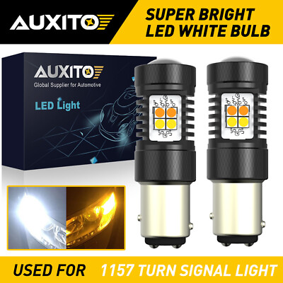 #ad AUXITO 1157 LED Turn Signal Light Bulb Switchback Amber White Anti Hyper Flash D $19.99
