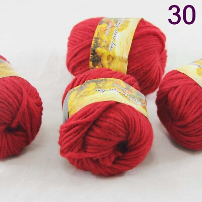 #ad Sale 4Ballsx50g Chunky Soft Needle Hand Knitting Blanket Scores Wool Yarn 830 $16.07