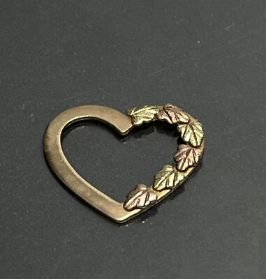 #ad 10k Rose And Yellow Gold Heart Pendant With Leaves Signed CCO Tested✨ $75.00