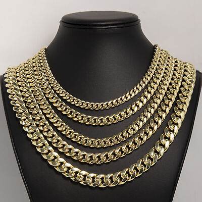 #ad Shiny Miami Cuban Link Chain Necklace Real 14K Yellow Gold All Sizes $10504.99