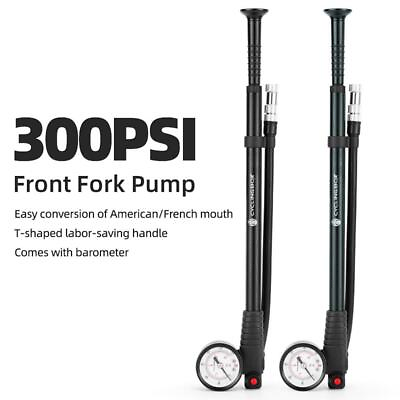 #ad Portable High pressure Bike Air Pump with Gauge for Fork amp; Rear $20.09