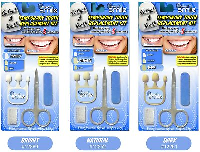 #ad 3 Pack Set Instant Smile All Shades Temporary Teeth Replacement Kit $8.99