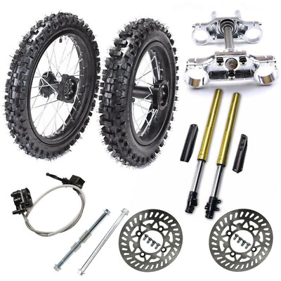 #ad 12#x27;#x27;14#x27;#x27; Tire Wheel Front Forks Triple Tree Rotor Kit Dirt Pit Bike PW80 KLX110 $449.13