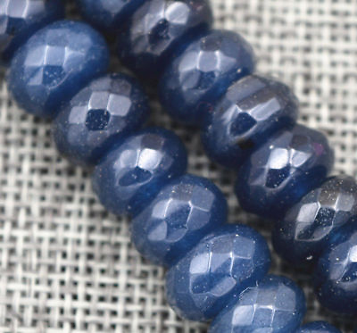 #ad Natural 6x10mm Faceted Dark Blue Sapphire Abacus Gems Rondelle Loose Beads 15#x27;#x27; $8.99