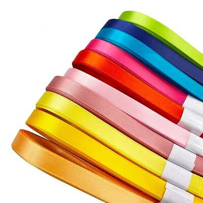 #ad 100 yard SATIN Ribbon 100% polyester choose from 15 colors 1 4 3 8 5 8 7 8 inch $7.95