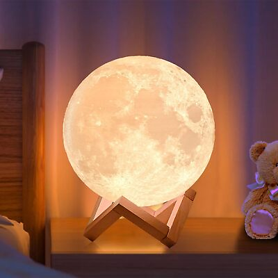 #ad Moon Lamp 2024 Upgrade 128 Colors with Timing Moon Night Light for Kids Wood... $30.12