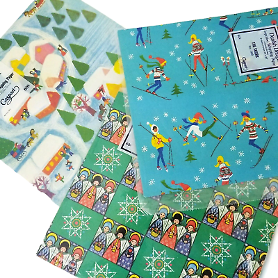 #ad Caspari Vintage Gift Wrap Sheets Danish Design Christmas Norway Germany Used $17.99