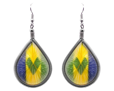 #ad Saint Vincent and the Grenadines Flag Thread Teardrop Dangle Earrings Jewelry $13.99