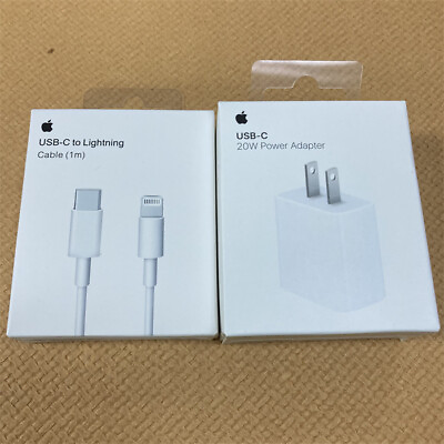 #ad OEM Original Genuine Apple iPhone Lightning Charger Cable 3ft 20W Power Adapter $15.53