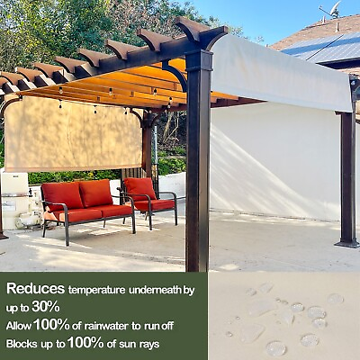 #ad Universal Replacement Waterproof Pergola Shade Cover Canopy w Rod Pocket 6Color $134.99