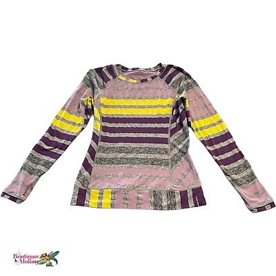 #ad Lululemon Race Your Pace Purple Striped Long Sleeve Athletic Shirt Sz M Women $18.50