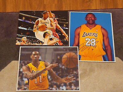 #ad lot 3 Los Angeles Lakers La signed 8x10 photo Nba basketball 8x10s autographed $43.00