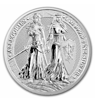 #ad 2022 Allegories Polonia and Germania 1 oz .999 silver BU coin w COA $49.95