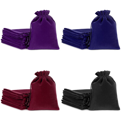#ad #ad 25 50 100 Jewelry Pouches Velour Velvet Drawstring Gift Bags Wedding Favors Sets $8.45