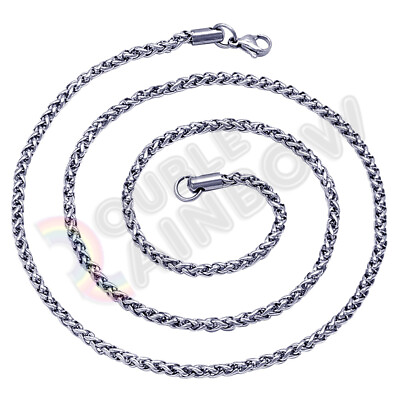 #ad Men Stainless Steel Silver Necklace Wheat Braided Rope Chain 18 36quot; Link *C20 $7.73