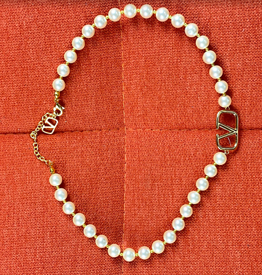 #ad #ad Vintage Valentino White Pearl Necklace Pendant 47cm $165.00