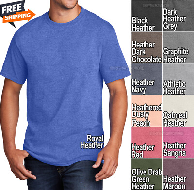#ad Mens Blended Heathered T Shirt Classic Fit Tee Many Colors S 6XL NEW $11.99