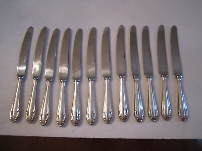 #ad 4 STERLING SILVER 935 KNIVES FLATWARE SCALLOPED EACH KNIFE IS 71g TUB T $112.50