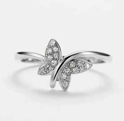 #ad 2.50Ct Lab Created Diamond Butterfly Inspired Engagement Ring 14K White Gold FN $123.86