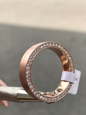 #ad 2ct Round Cut Simulated Diamond Smooth Wide Wedding Ring Band Rose Gold Plated $59.99