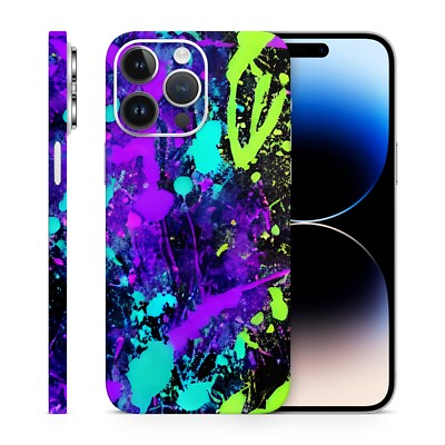 #ad Neon Paint Splatter Vinyl Skins Compatible With Iphone $14.99